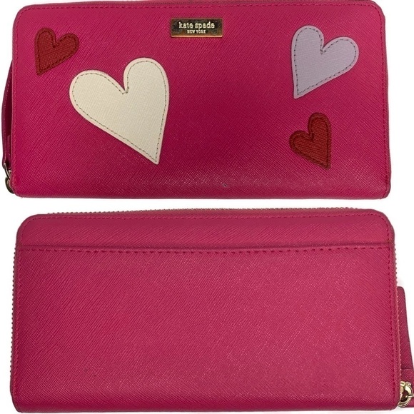 Kate Spade Hearts Truly Yours Pink Rare Wallet - Picture 1 of 2